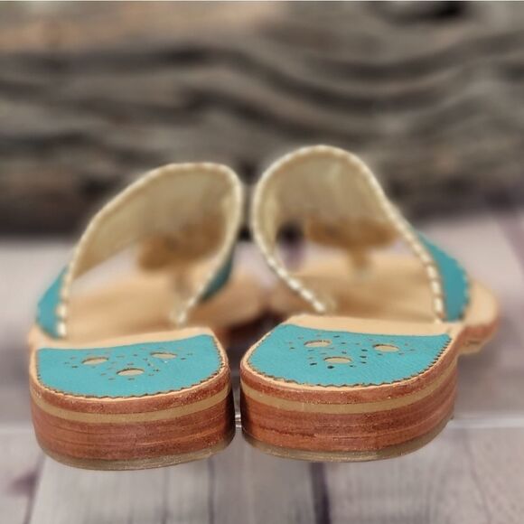 Jack Rogers Jacks Flat Turquoise Sandals - Picture 5 of 8